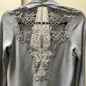 Open cardigan with intricate back details